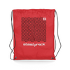 A red drawstring bag with the Steadyrack 'S' Block logo in white.
