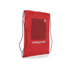 A side view of a red drawstring bag with the Steadyrack 'S' Block logo in white.