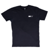 A black t-shirt with a white Steadyrack ProFlex logo.