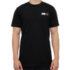 Model wearing a black t shirt with ProFlex logo